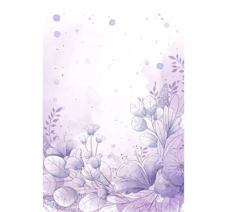 紫色和蓝色的花朵原始卷帘 - TenStickers