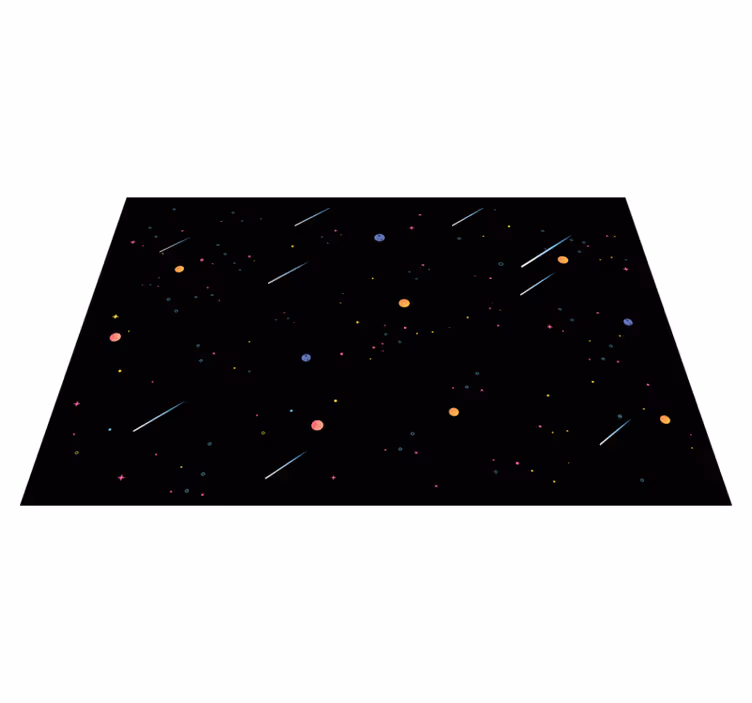 带有流星餐垫的卡通空间 - TenStickers