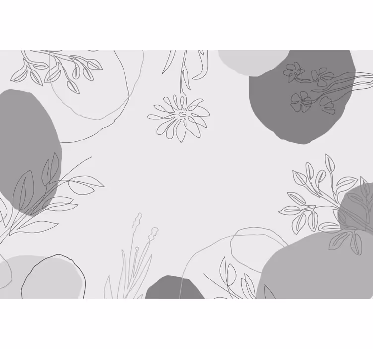 厨房壁画 植物灰色调 - TenStickers