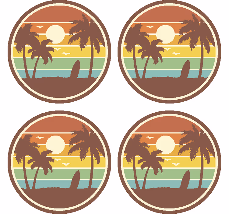 复古冲浪景观喝杯垫 - TenStickers