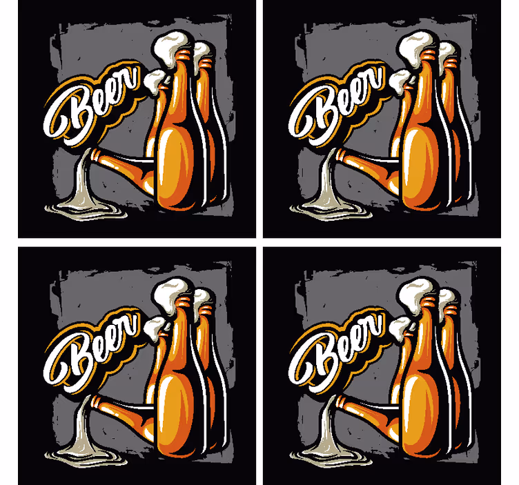啤酒瓶啤酒杯垫 - TenStickers
