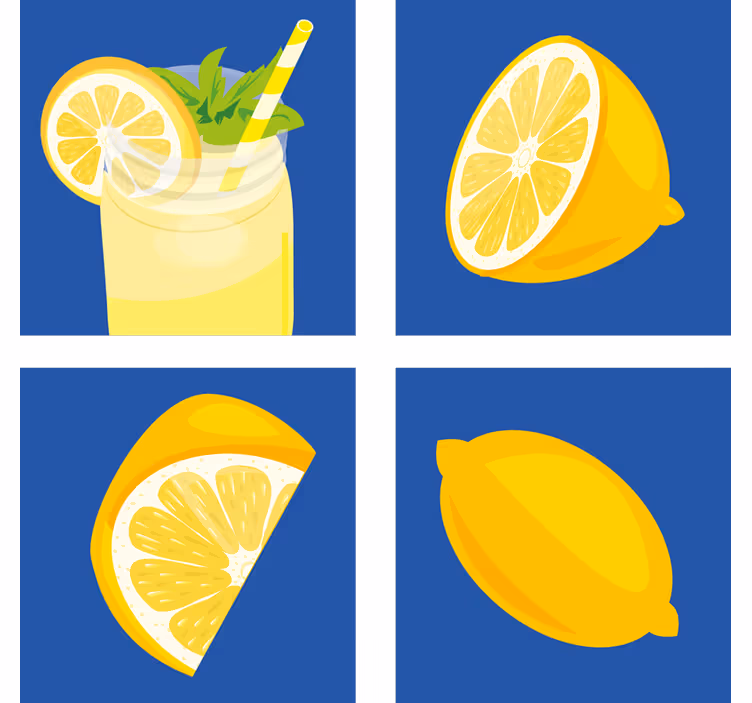 杯垫 瓷砖 清新的柠檬饮品 - TenStickers