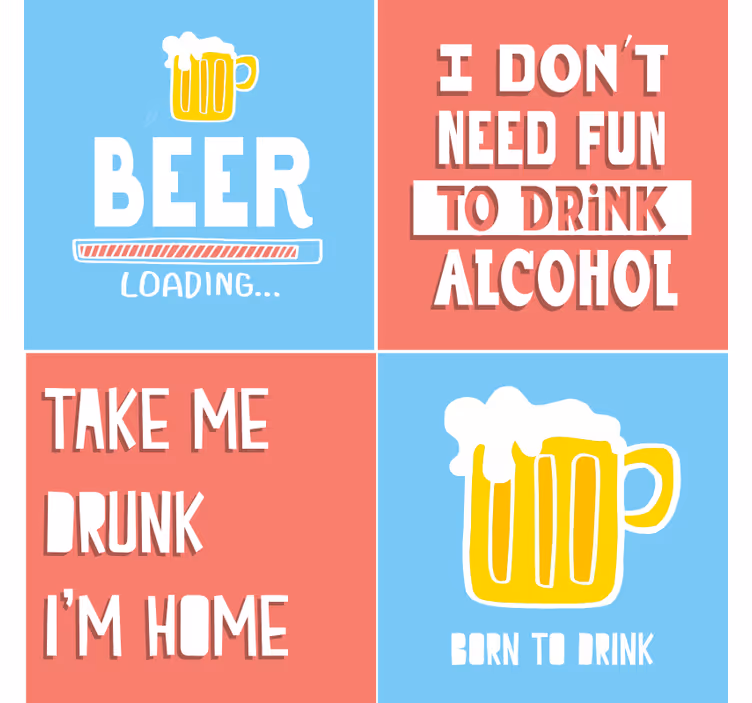 各种饮酒名言啤酒垫 - TenStickers