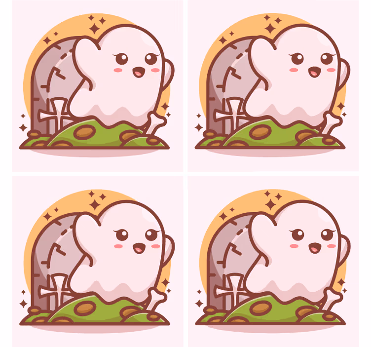杯垫 万圣节过山车 欢乐鬼魂插图 - TenStickers