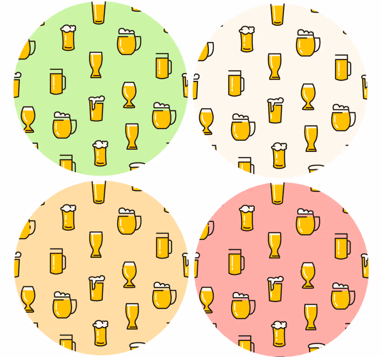 啤酒图案乙烯基杯垫 - TenStickers
