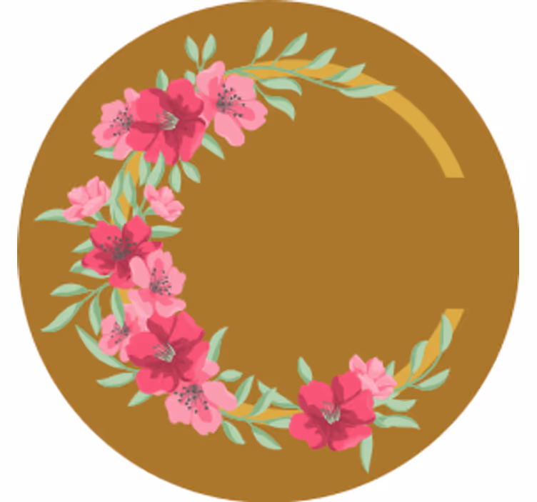 杯垫 啤酒垫 花卉圆形设计 - TenStickers