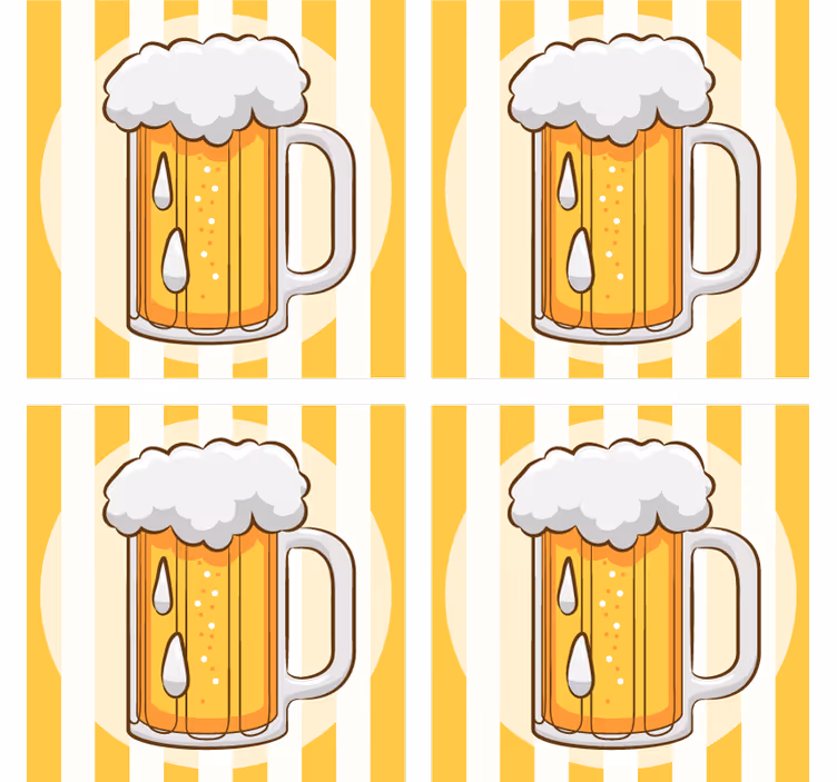 杯垫 啤酒垫 插画啤酒杯 - TenStickers