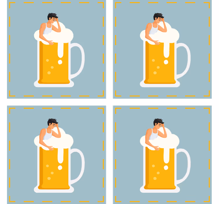 杯垫 啤酒垫 放松啤酒杯插图 - TenStickers