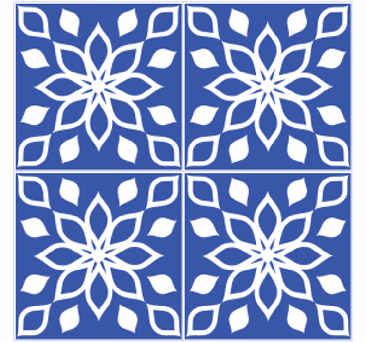 杯垫 瓷砖 花卉图案方形 - TenStickers