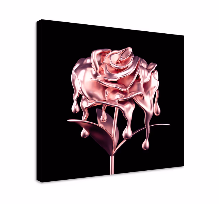 融化3d粉色花画布 - TenStickers