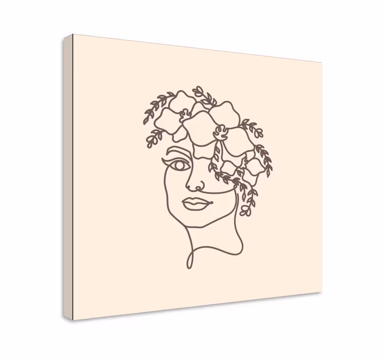 盲人花卉线条艺术作品 - TenStickers