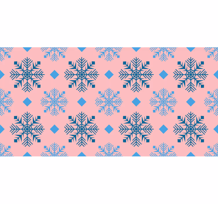 墙纸 圣诞 粉蓝色雪花图案 - TenStickers