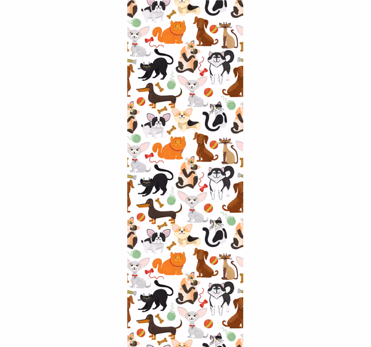 墙纸 动物壁纸 顽皮的宠物插图 - TenStickers