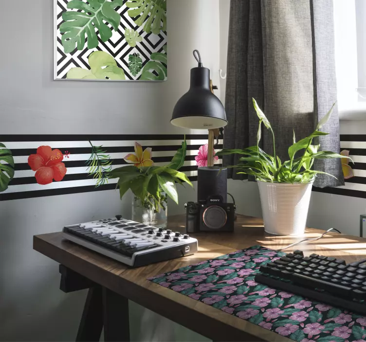 大热带花卉碎花鼠标垫 - TenStickers