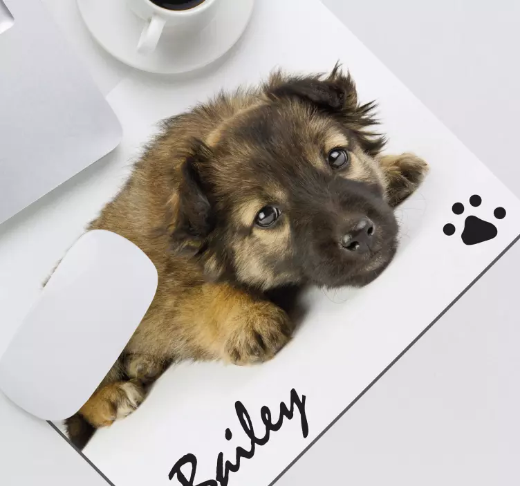 个性化的狗照片和名字鼠标垫 - TenStickers