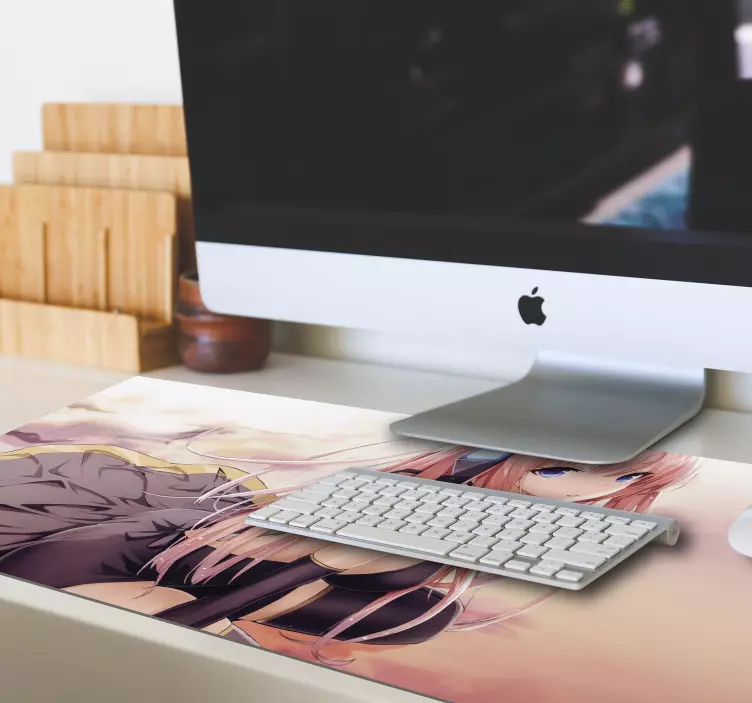 Sexi女孩，粉红色的头发，动漫，鼠标垫 - TenStickers