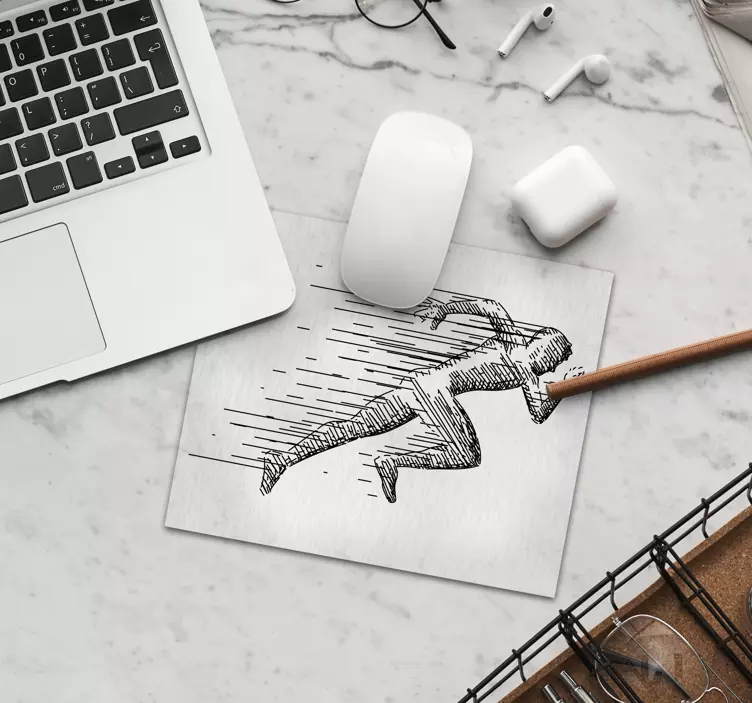 素描跑原版鼠标垫 - TenStickers