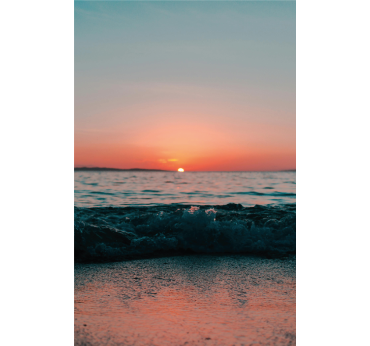 盲人浴室海滩日落景观 - TenStickers