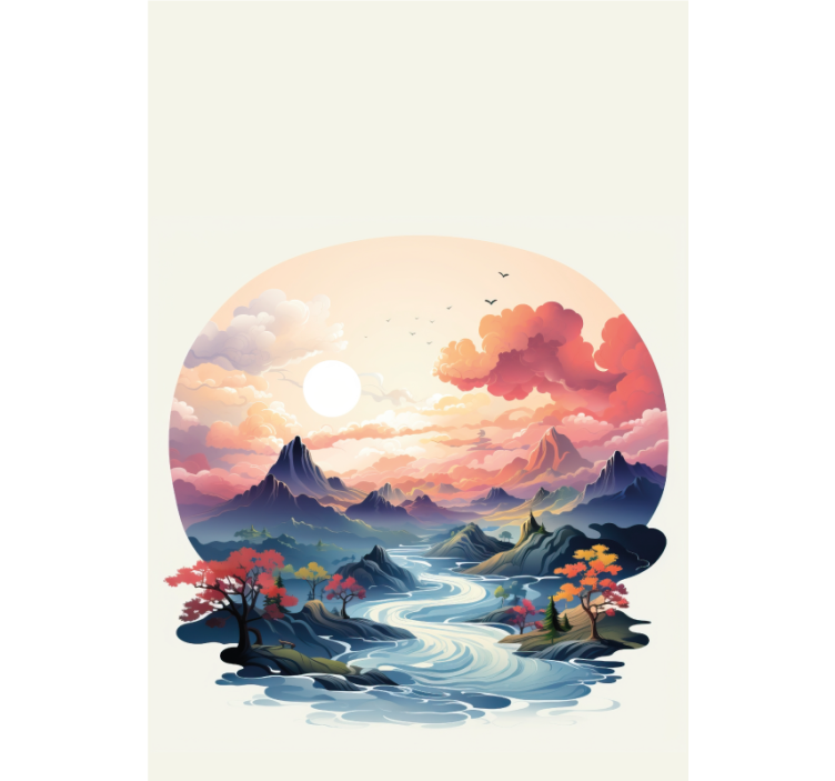 盲人浴室色彩斑斓的禅意图案 - TenStickers