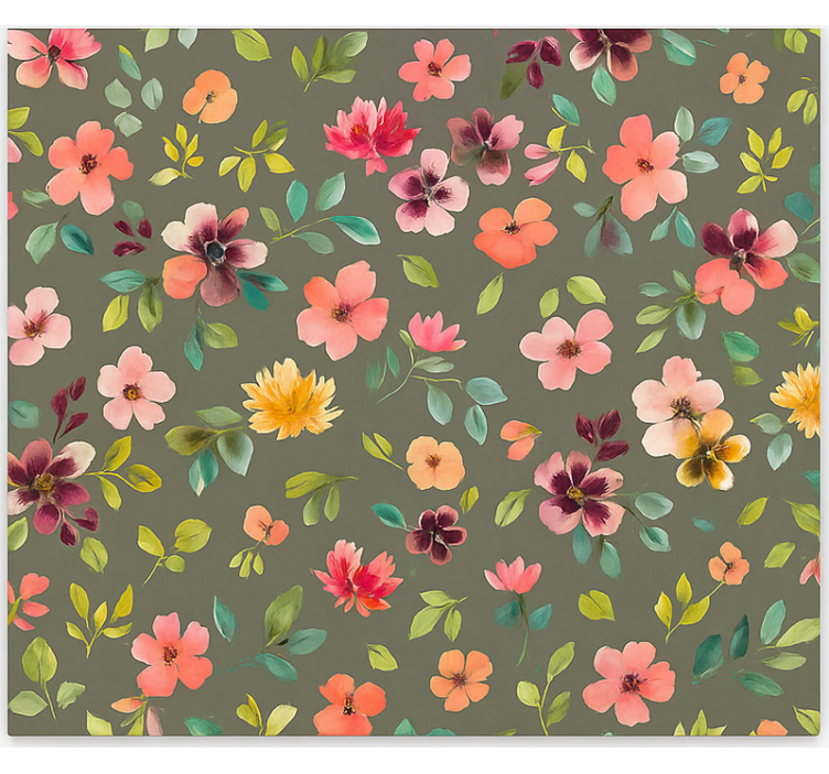 盲人厨房 充满活力的水彩花 - TenStickers