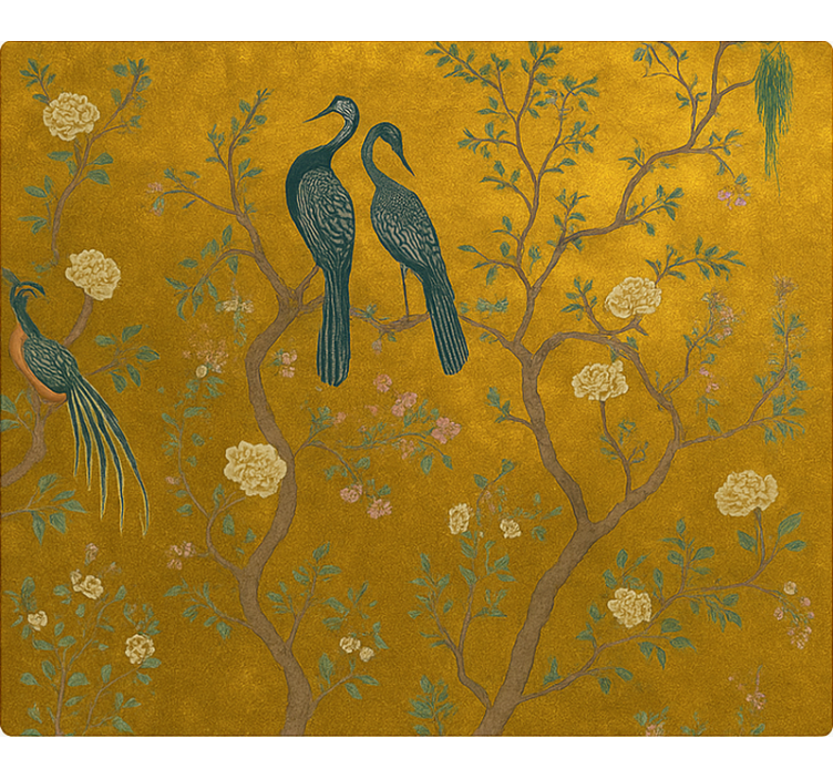 盲人客厅设计 华丽的金色中国风 - TenStickers