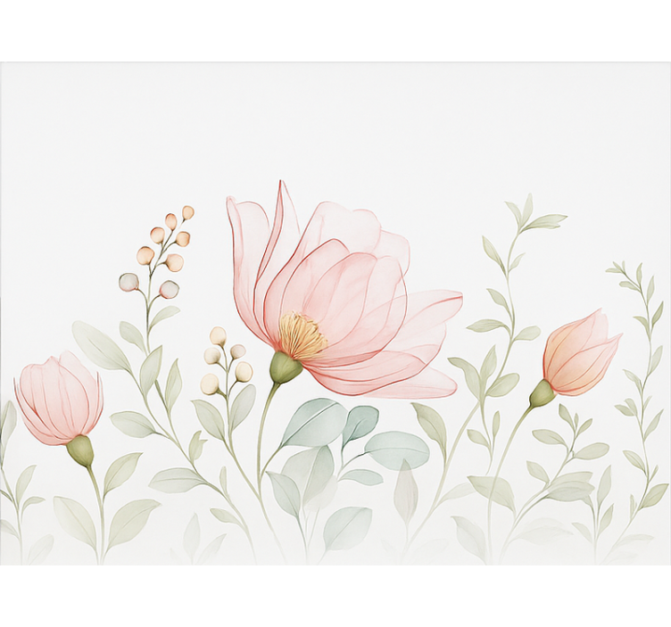 盲人主卧室設備 抽象半透明花卉 - TenStickers