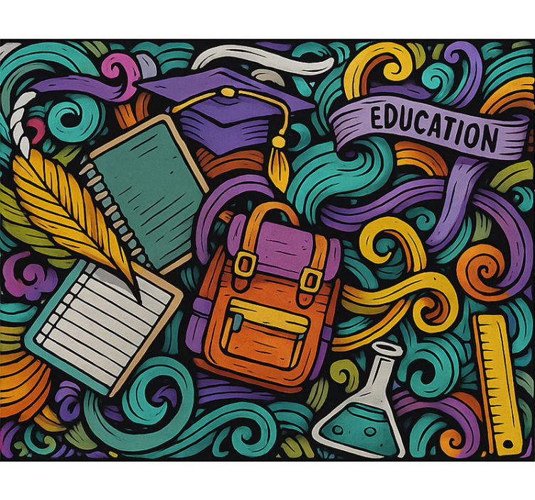 盲人青少年 丰富多彩的抽象物体 - TenStickers