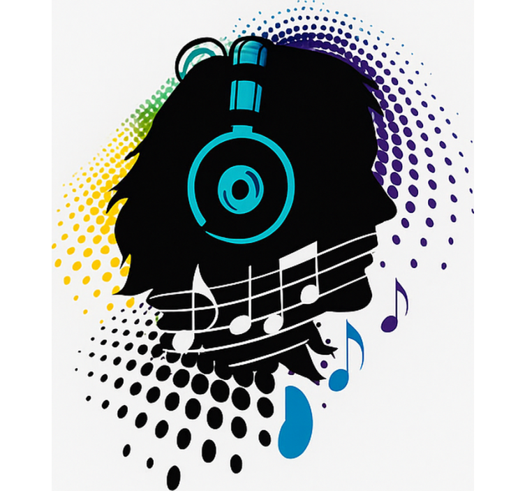 盲人青少年 音乐头 - TenStickers