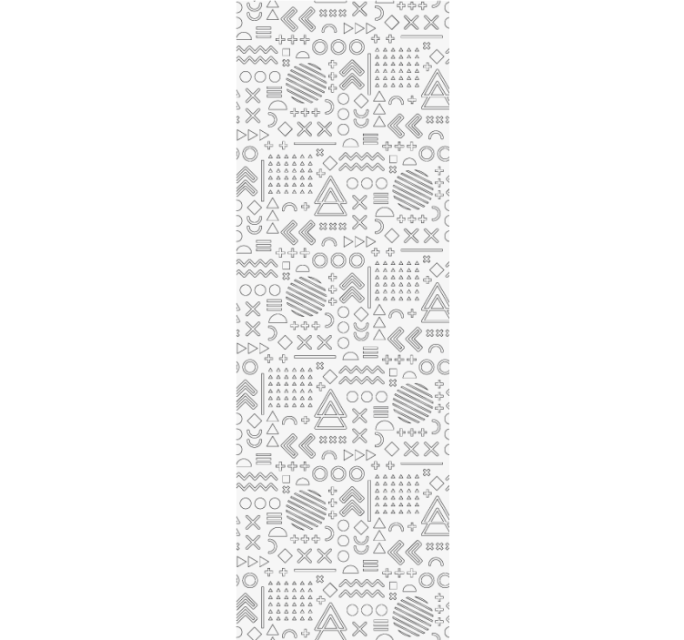 盲人在家办公的几何素描图案 - TenStickers