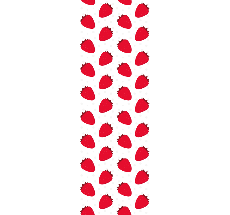 盲人餐厅红色草莓图案在白色背景上 - TenStickers