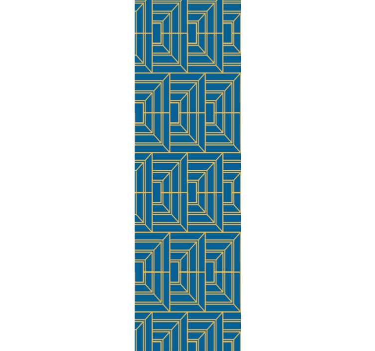 盲人餐厅金色线条与蓝色背景 - TenStickers