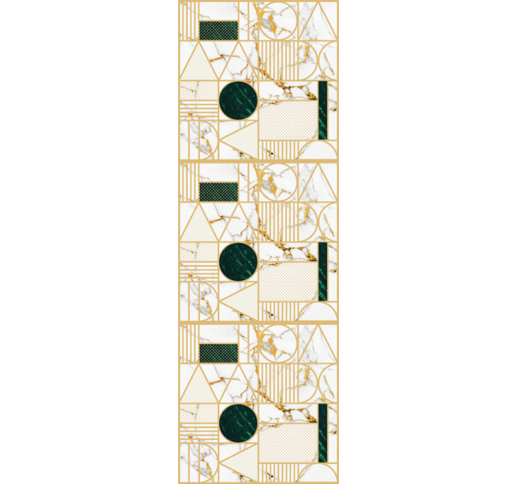 盲人主卧室設備白色大理石几何设计 - TenStickers