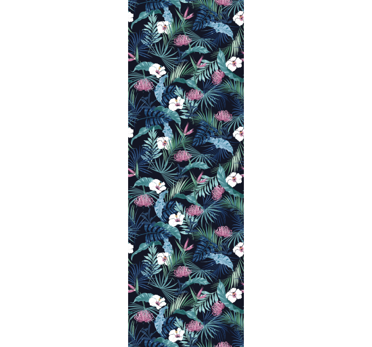 盲人主卧室設備与叶上的异域植物 - TenStickers