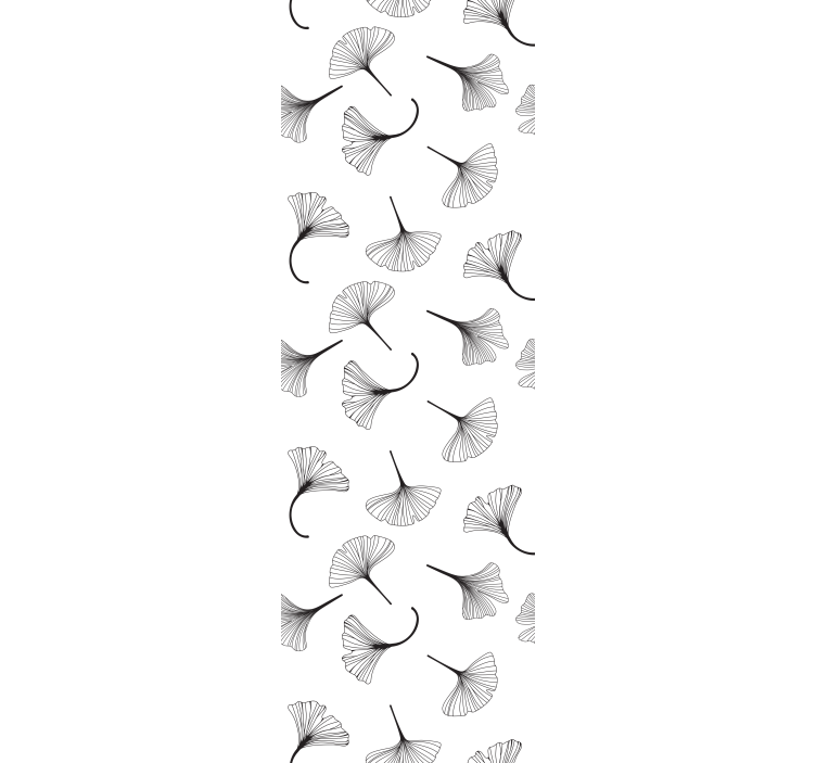 现代盲人银杏叶黑色图案 - TenStickers