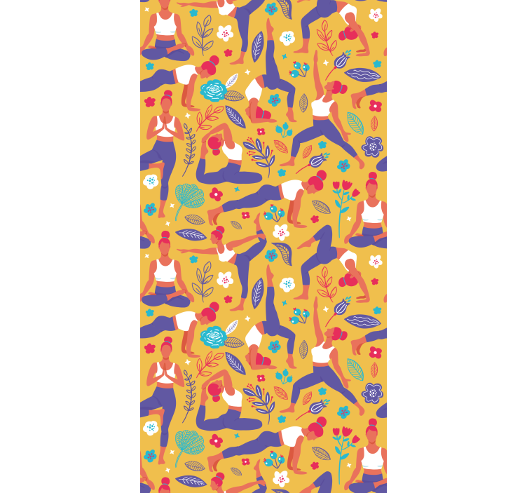 现代盲人手绘瑜伽涂鸦 - TenStickers