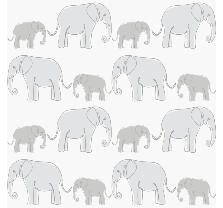 盲人灰色极简大象 - TenStickers