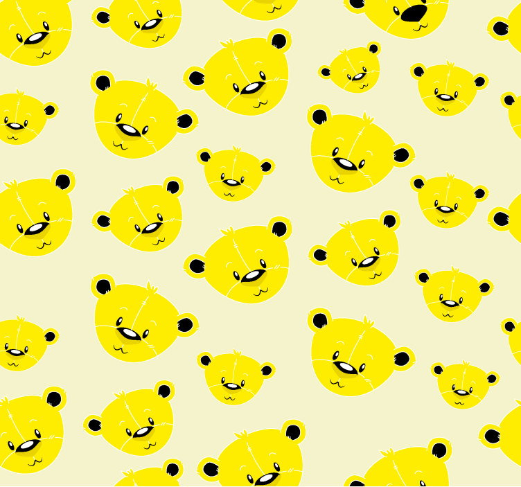 盲人黄色可爱熊图案 - TenStickers