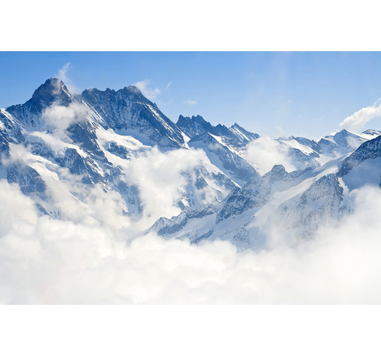 盲人白色阿尔卑斯山风景 - TenStickers