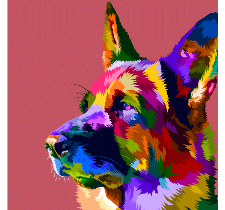 盲人客厅设计彩虹德国牧羊犬 - TenStickers