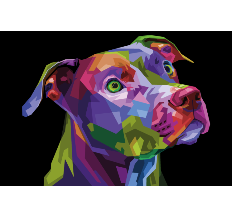 盲人客厅设计现代多色斗牛犬 - TenStickers