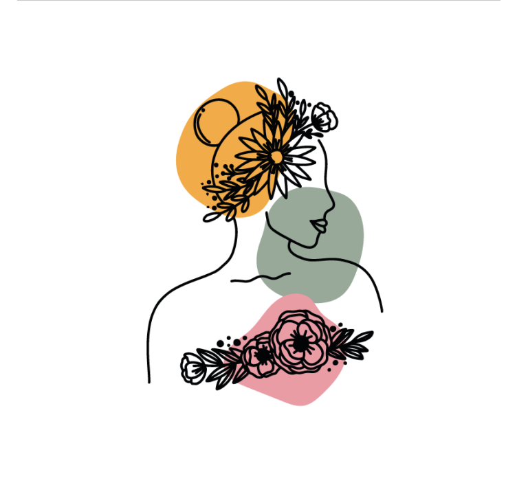 盲人客厅设计令人惊艳的女性花朵面孔 - TenStickers