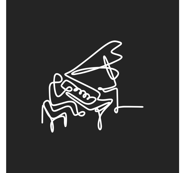 盲人客厅设计可爱钢琴家线条艺术设计 - TenStickers