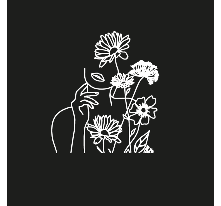 盲人客厅设计：女性与向日葵的极简设计 - TenStickers
