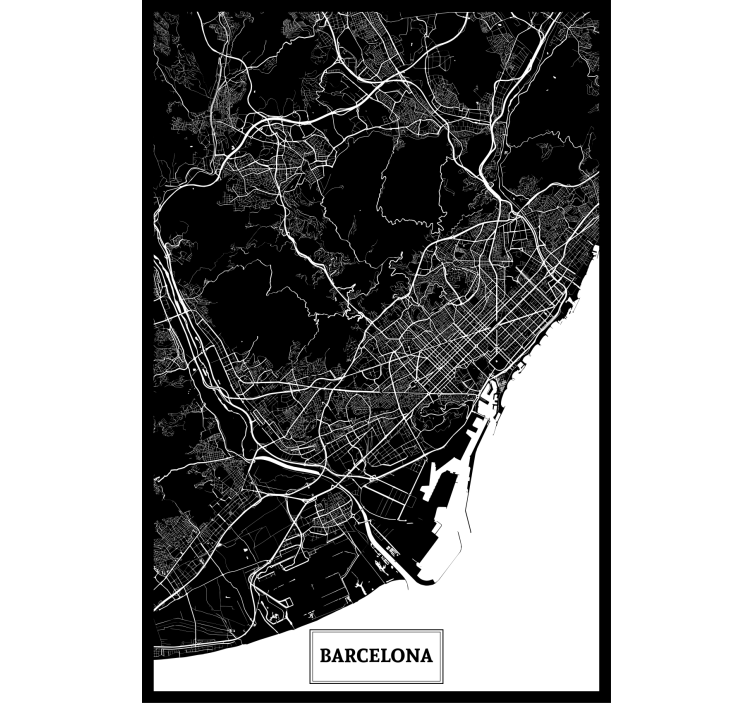 盲人客厅设计巴塞罗那地形图 - TenStickers