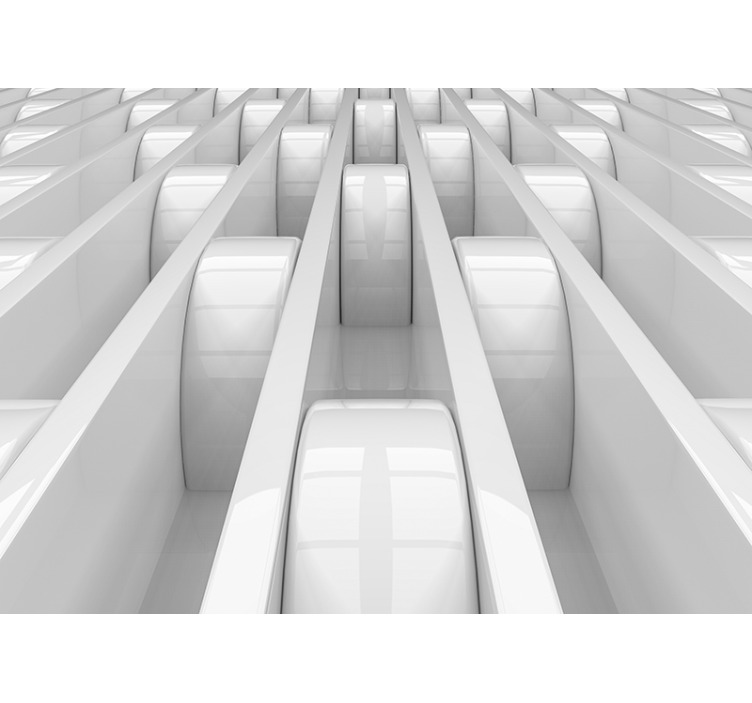 盲人白色三维几何图形设计 - TenStickers