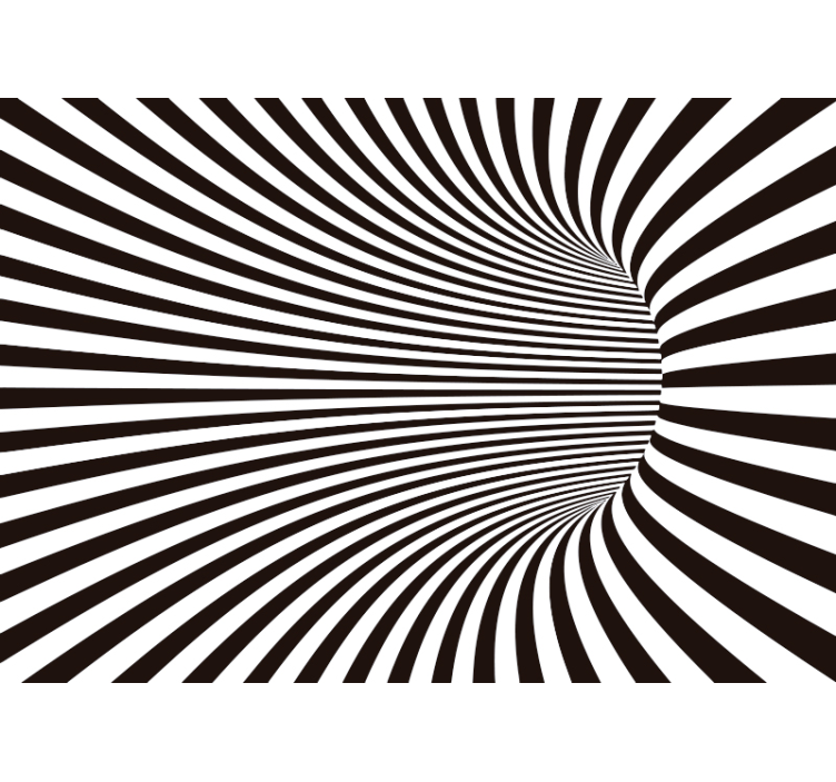 盲人黑色壁纸 - 黑白3d隧道设计 - TenStickers