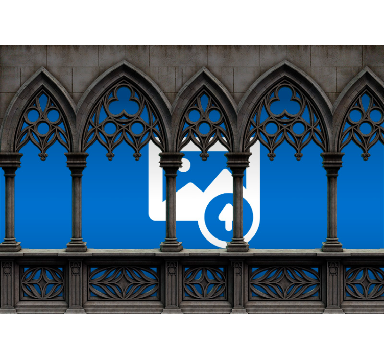 盲人黑色石材框架照片墙纸 - TenStickers