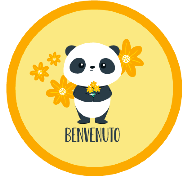 盲人黄色 熊猫欢迎来到我的房间 - TenStickers