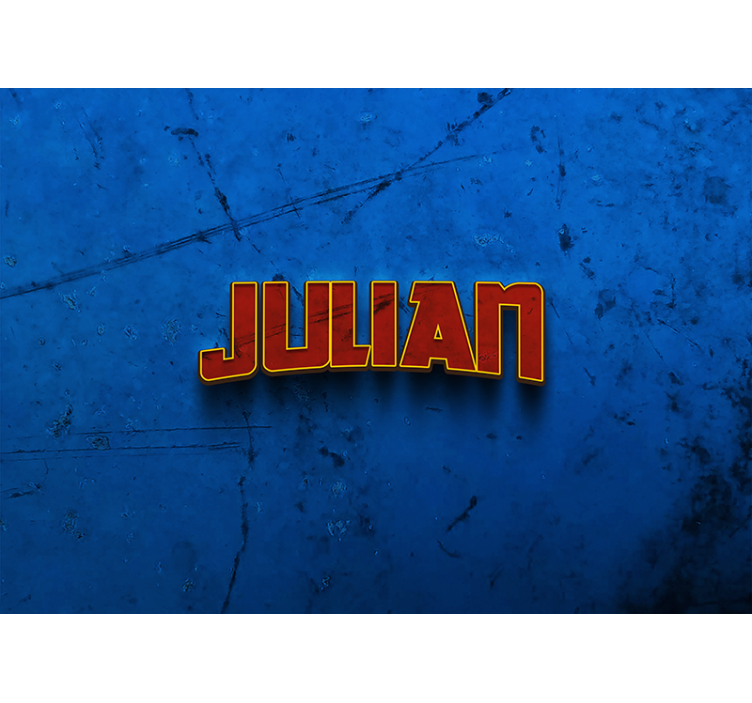 盲人蓝色超级英雄墙壁带名字 - TenStickers