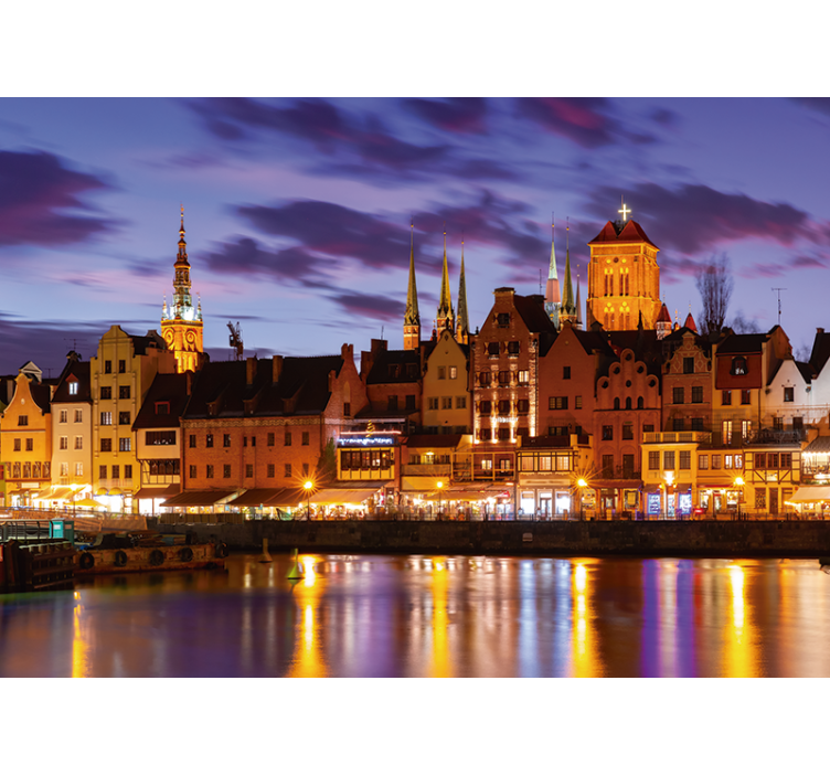 盲人蓝色在夜晚的格但斯克 - TenStickers